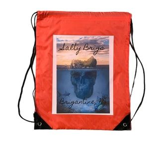 NWT The Salty Brigs, Brigantine, NJ Drawstring Back Pack - Red
